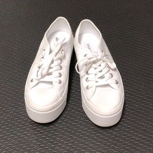 White platform sneakers